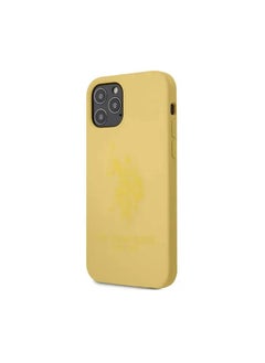U.S.Polo iPhone 12 Pro Max 6.7inch Liquid Silicone Hard Case / Shock & Scratch Resistant Back Cover / Suitable with Wireless Chargers / Officially Licensed - Yellow 