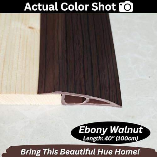 Maxiroc 1/2" to 3/5" Height Threshold Ramp - Rubber Threshold, Floor Transition Strip, Door Strip, Wheelchair Ramp, Carpet to Tile Strip (Ebony Walnut, 40 inches) - Image 4