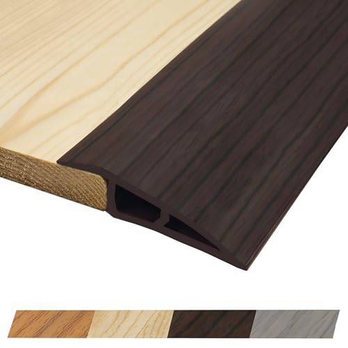 Maxiroc 1/2" to 3/5" Height Threshold Ramp - Rubber Threshold, Floor Transition Strip, Door Strip, Wheelchair Ramp, Carpet to Tile Strip (Ebony Walnut, 40 inches) - Image 1