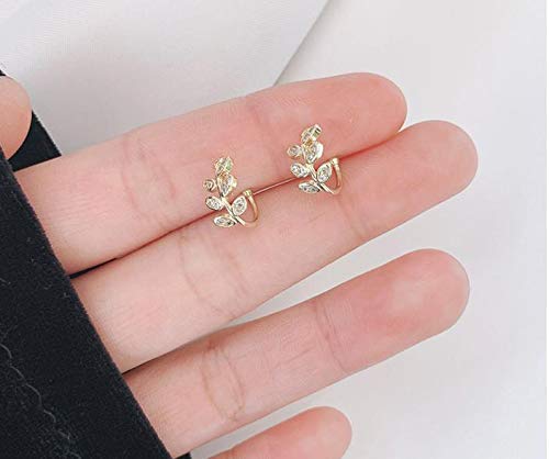 Longita Fake Earrings Ear Cuff Earrings for Women non Piercing Ear Clip On Fake Cartilage Earring Hoop Crossed Conch Helix Hoop Earrings Fake Cartilage Gold - Image 3