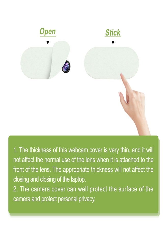 MECCANIXITY Webcam Cover Slide 0.3mm Thick Oval Plastic Laptop Camera Cover Slide Web Blocker Protect Privacy for Computer, Laptop White 24 Pack - Image 4