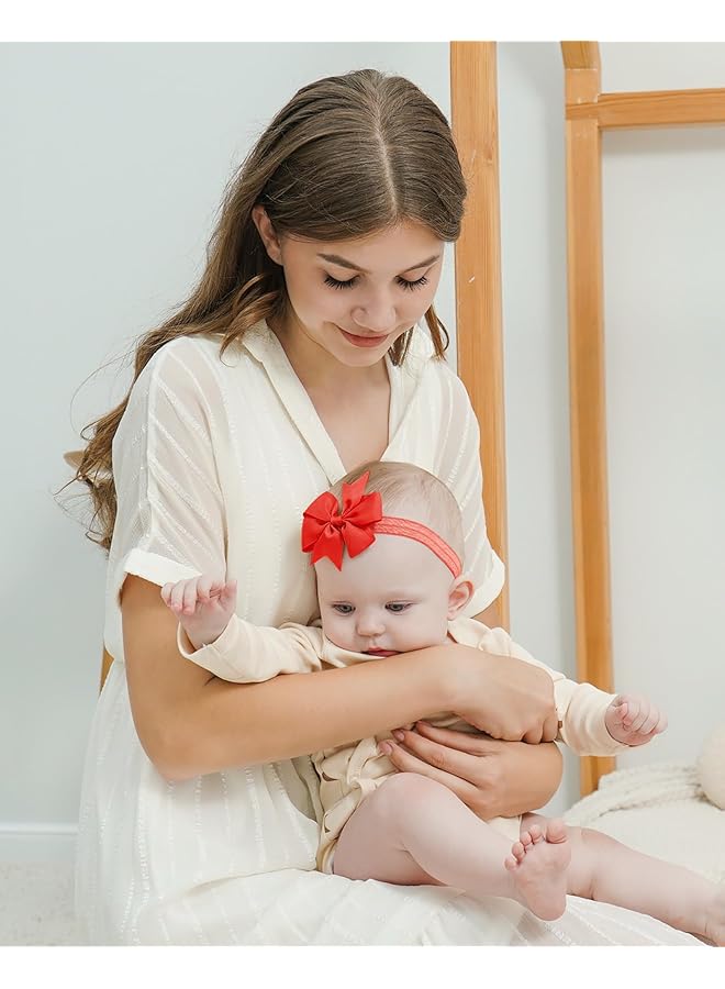 إيروريكس 40 قطعة من ربطات شعر الأطفال البنات من شرائط الحرير الخشن، عصابات رأس بطول 3 بوصات، إكسسوارات شعر للأطفال الرضع - Image 3