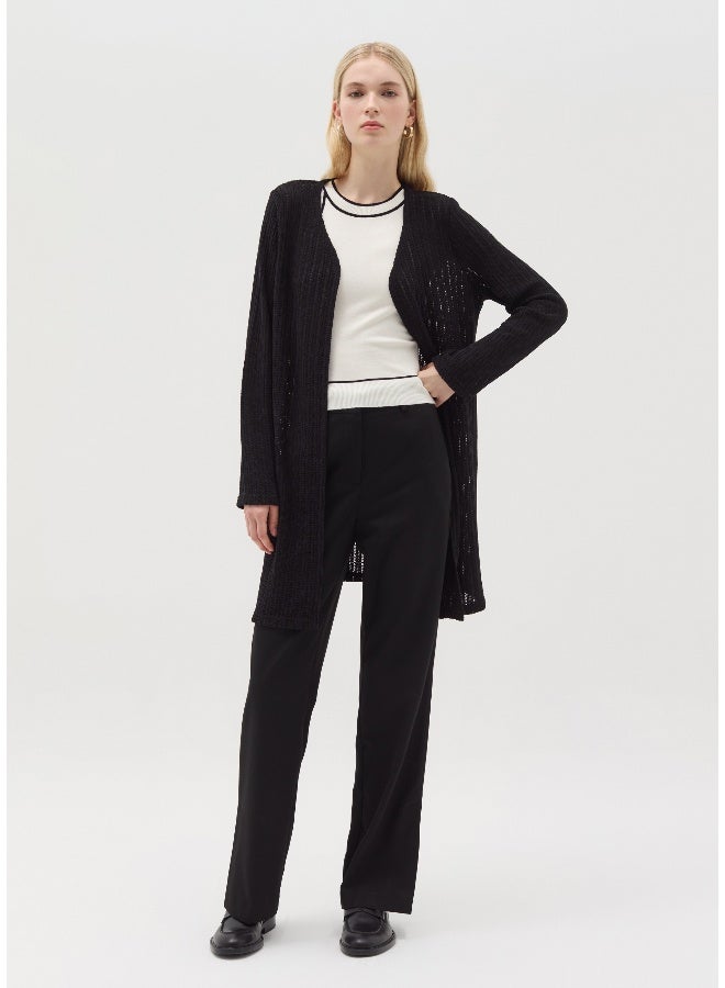 او في اس كارديجان طويل مفتوح بتصميم شبكي - Image 3