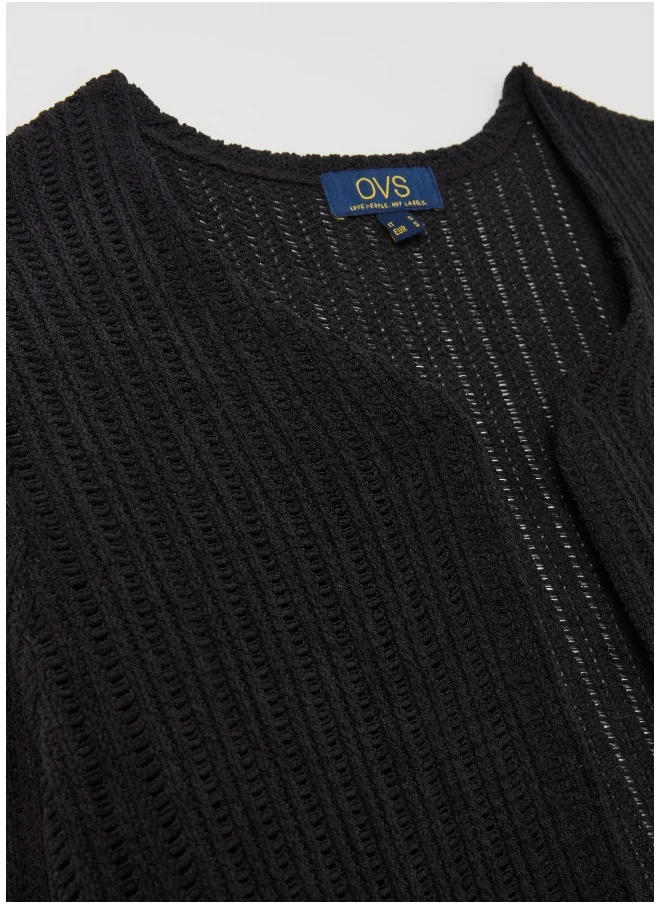Ovs Long open cardigan with openwork