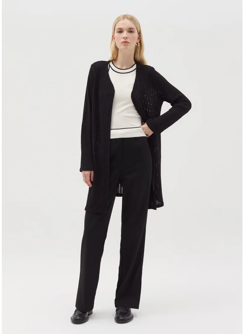 او في اس Long open cardigan with openwork