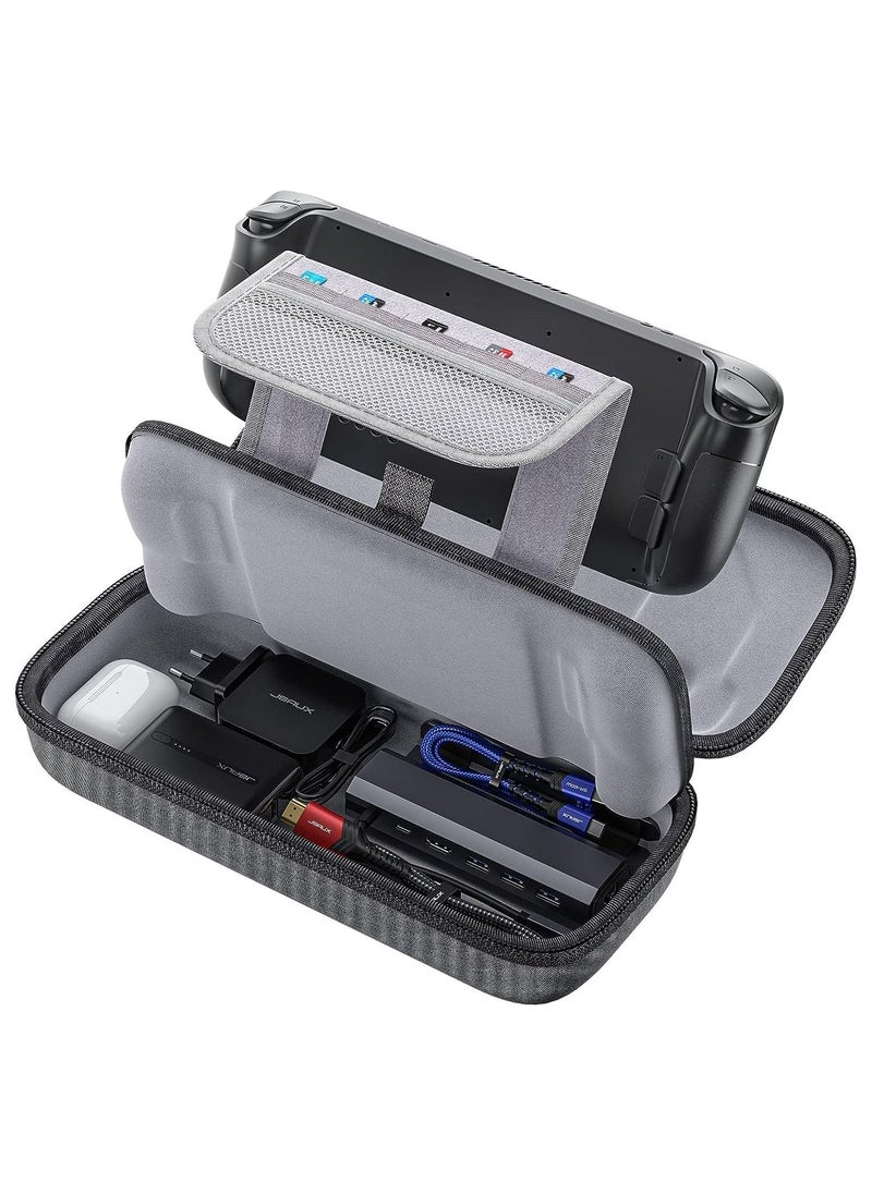 JSAUX - Carrying Case Compatible with Steam Deck, Protective Hard Shell Carry Case Built-in Charger & Docking Station Storage Upgrade, Portable Travel Case for Steam Deck Console & Accessories - Image 1