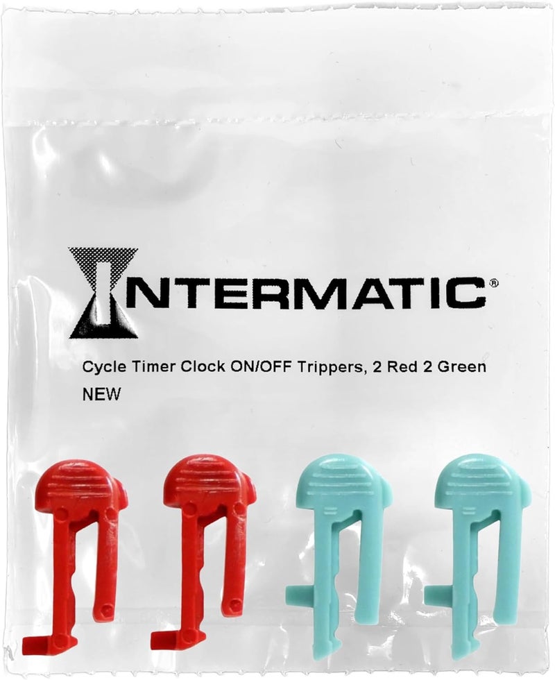 Intermatic Cycle Timer Clock ON/OFF Plastic Switch Trippers - P1000 PB PF1100 Series, 2 Red, 2 Green - Image 1