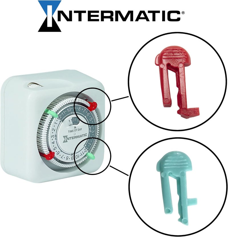 Intermatic Cycle Timer Clock ON/OFF Plastic Switch Trippers - P1000 PB PF1100 Series, 2 Red, 2 Green - Image 2