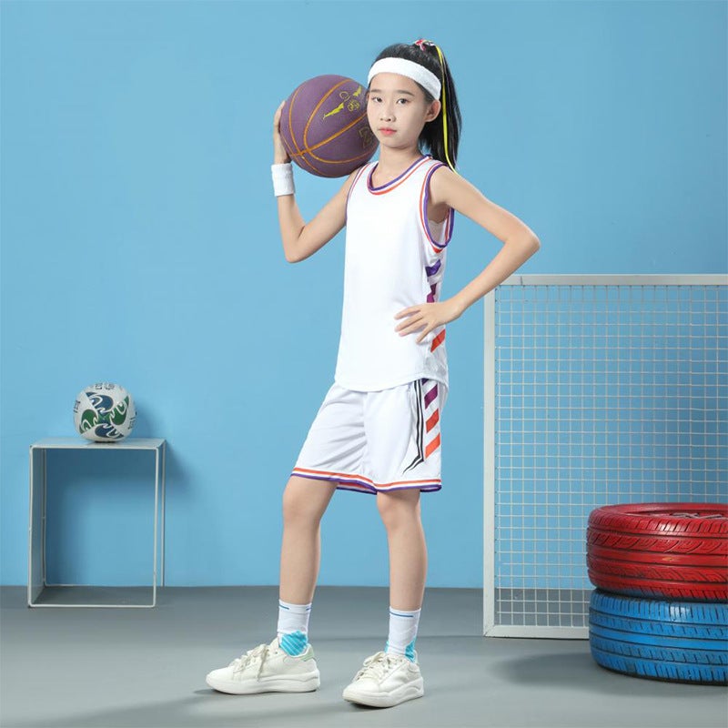 American Kidsren'S Basketball Uniform Set Printed With Breathable Printing For Male And Female College Students Competition Training Team Uniforms Vest Jerseys - Image 2