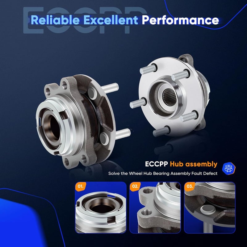ECCPP Front Wheel Hub Bearing Assembly for Nissan Altima 2007-2013 - Left Right Pair - Image 5