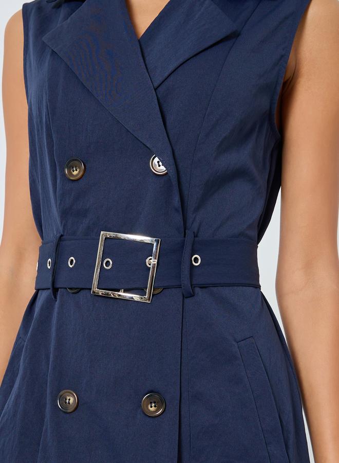 ستايلي فستان ميدي بليزر مع حزام خصر - Image 4