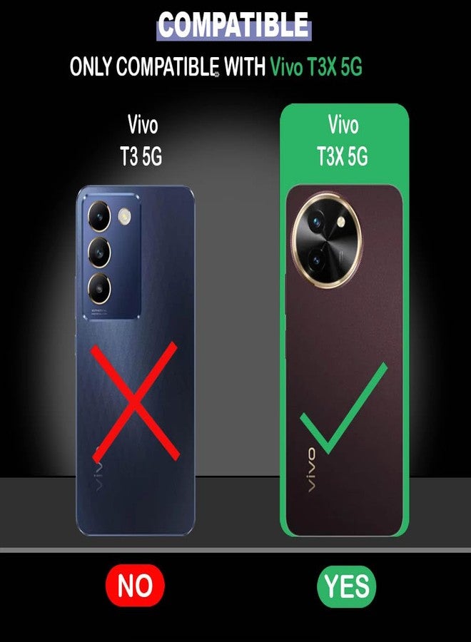 كاسوتيك جراب Casotec القلاب الخلفي لهاتف Vivo T3x 5G | مصنوع من الجلد الفاخر | مزود بجيوب وحامل مدمجين | جراب قلاب خلفي لهاتف Vivo T3x 5G (لون جملي أسود) - Image 2