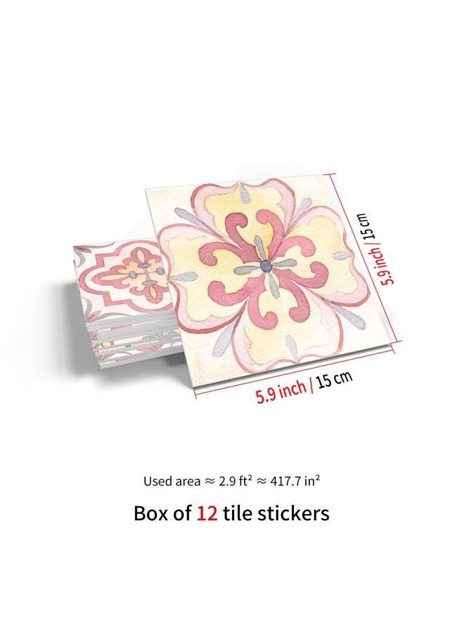 Alwayspon 12 Sheet 6x6inch Pink 3D Foaming Board Vinyl Backsplash Marble Tiles, Self-Adhesive Peel and Stick Wall Tile Stickers Stick on Subway Tiles for Kitchen Bathroom Wall - Image 3
