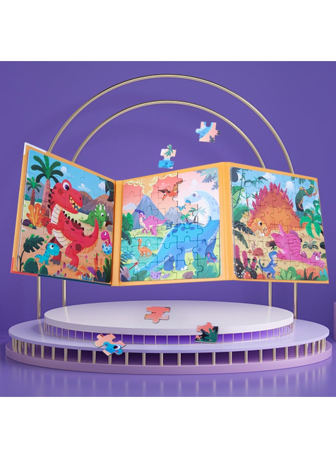 لغز مغناطيسي للأطفال ملصقات مغناطيسية تعليمية للأطفال من عمر 2-3-4 سنوات 6 أولاد وبنات ألعاب خشبية للتعليم المبكر لرياض الأطفال - اللون: كتاب تعويذة مغناطيسي ثلاثة في واحد 0.45 كجم حيوانات الغابة - Image 4