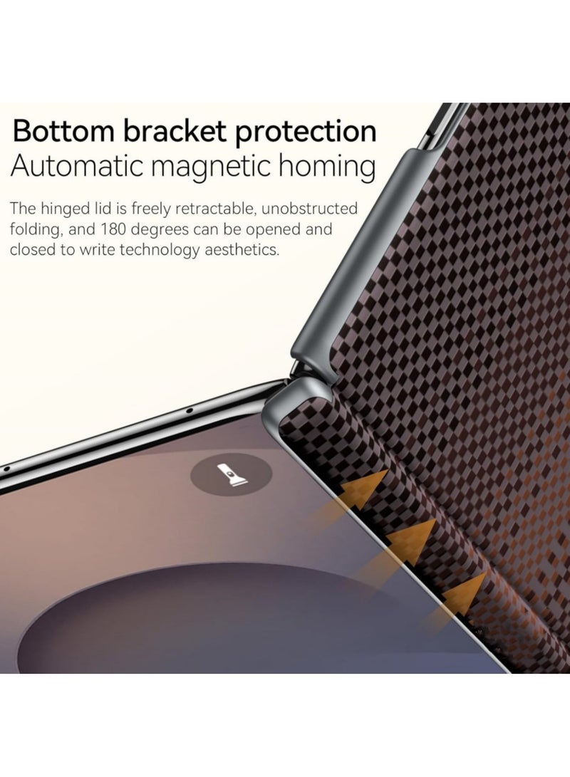 اووكاي جراب مغناطيسي لهاتف Samsung Galaxy Z Fold 7، متوافق مع Mag-Safe، جراب هاتف واقٍ مقاوم للصدمات من ألياف الكربون رفيع وخفيف الوزن لهاتف Samsung Z Fold 7 5G (أزرق شروق القمر) - Image 5