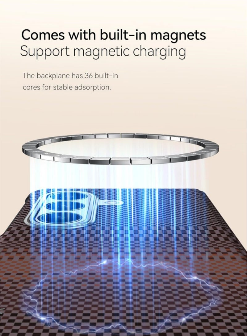 اووكاي جراب مغناطيسي لهاتف Samsung Galaxy Z Fold 7، متوافق مع Mag-Safe، جراب هاتف واقٍ مقاوم للصدمات من ألياف الكربون رفيع وخفيف الوزن لهاتف Samsung Z Fold 7 5G (أزرق شروق القمر) - Image 2