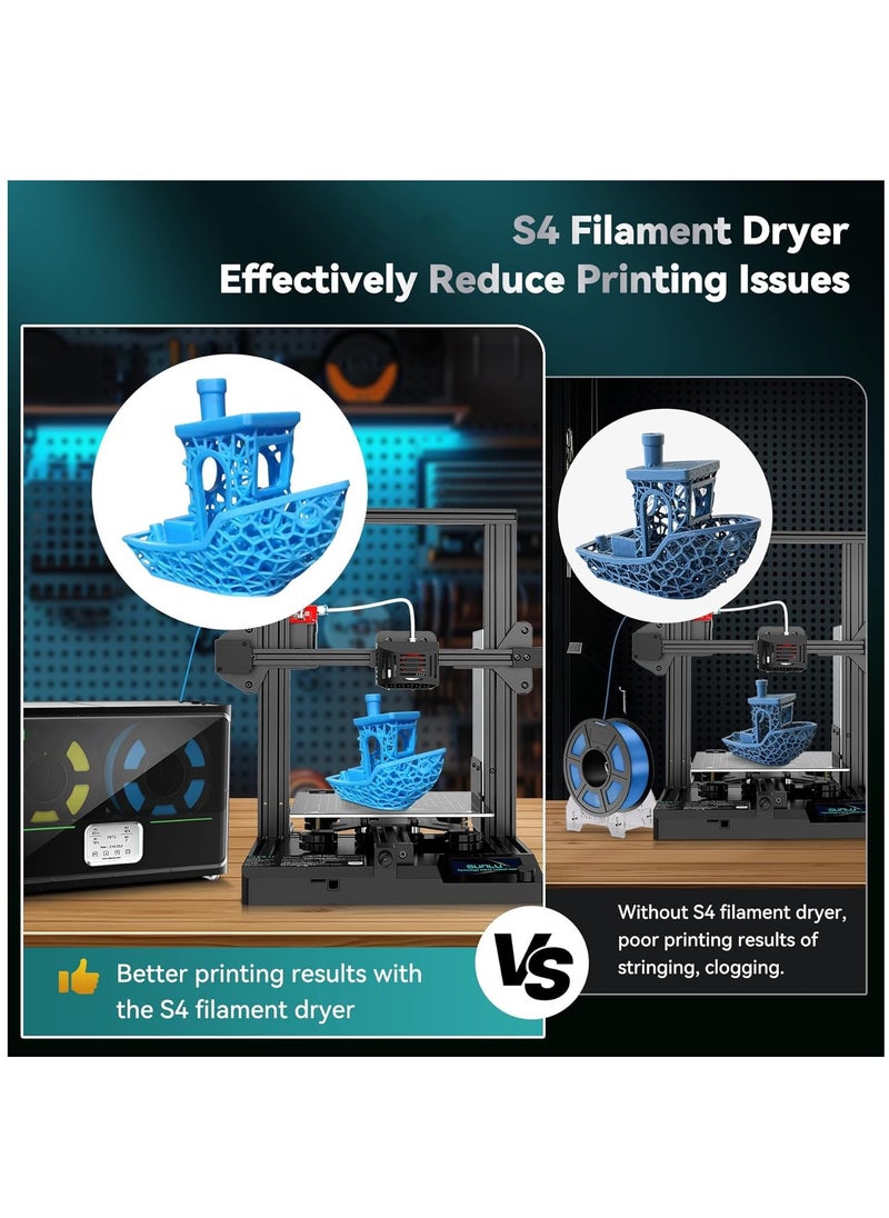 مجفف خيوط S4، صندوق مجفف خيوط طابعة ثلاثية الأبعاد بسعة كبيرة مع مروحة ثلاثية، تجفيف بـ 4 بكرات، تسخين أسرع، تحكم تلقائي في الرطوبة، صندوق تخزين خيوط PLA PETG ABS TPU نايلون PA، أسود - pzsku/Z8794D24A8C09E06426DAZ/45/_/1712054629/44d12b04-566b-4f89-9293-d0bd3fb14c60