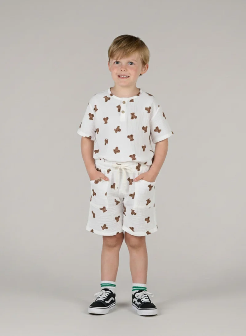 جاست نيتشر تيشيرت أطفال بطبعة دب