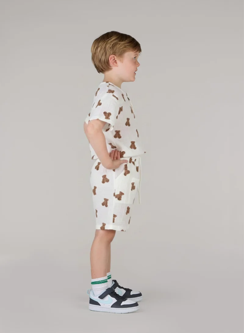 Just Nature White Teddy Bear Shirt for Men | Best Price UAE