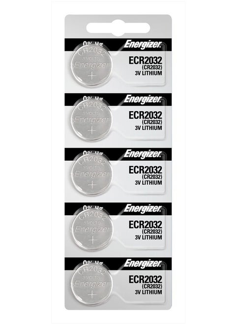 2032 Battery CR2032 Lithium 3v, 5 Count (Pack of 1)