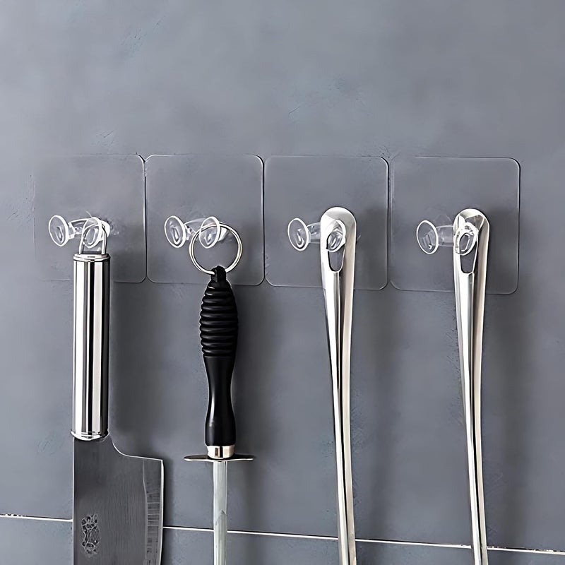 Adhesive Hooks 20 Pack WallMounted Transparent Power Plug Socket Holder NoDrill HeavyDuty Waterproof Stickers for Keys Towels Kitchen  - Image 5