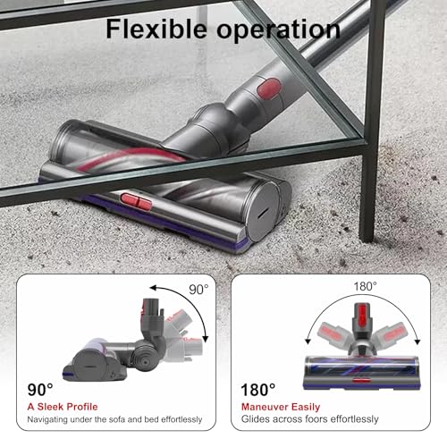 Coodss High Torque Brush Head Replacement for Dyson V11 V15 V10 V8 V7 Vacuum Cleaners, Anti-Tangle Brush, Three Adjustable Suction Modes, Suitable for Hardwood Floor Carpets - Image 4