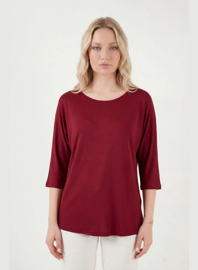 ليلا Lela Crew Neck Truvakar Sleeve Blouse Women's Blouse 5861416Y