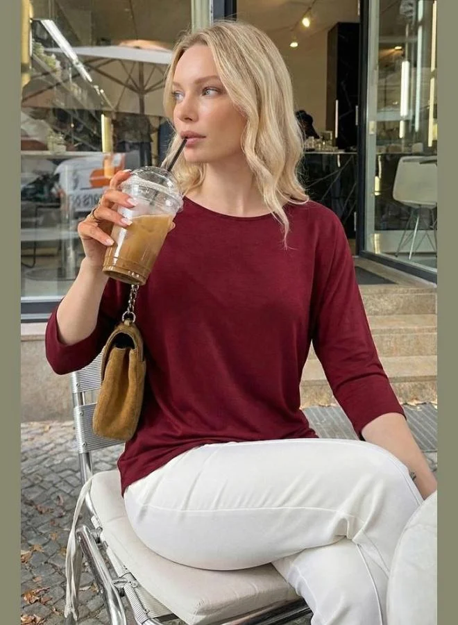 ليلا Lela Crew Neck Truvakar Sleeve Blouse Women's Blouse 5861416Y