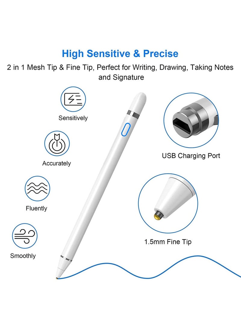 قلم ستايلس بشاشة لمس مغناطيسية لجهاز أبل آي باد أبيض - Image 2