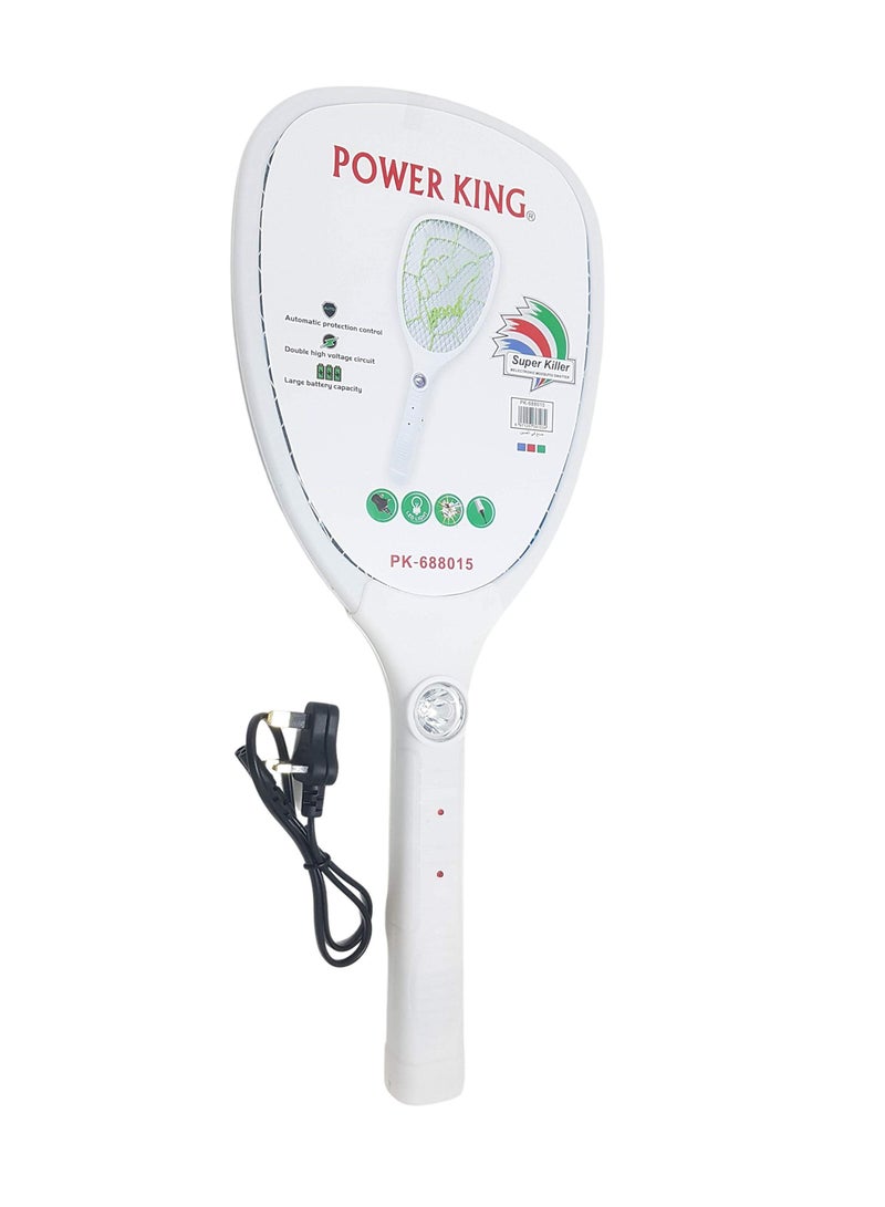 Power King Electric Fly Swatter Racket,mosquito killer with LED light,Smart Bug Zapper, Rechargeable Base, Powerful Mosquitoes & Fly Killer with 3-Layer Safety Mesh for Home, Bedroom, Kitchen,office, out - Image 3