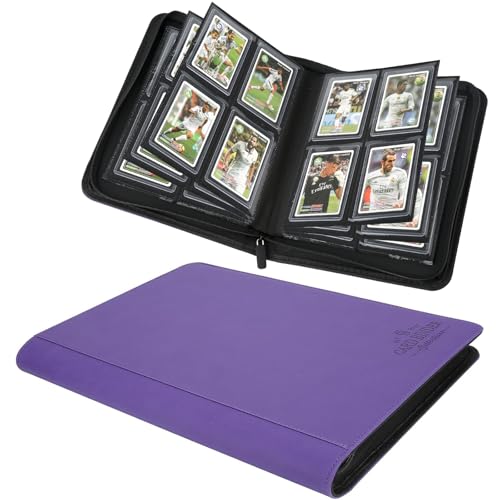 CARDBINDER Toploader Binder,Toploader Hard Cases, 4-Pocket Pages Sleeves Hold up 128 Cards.Toploader Card Binder with Sleeves for “3×4” rigid，Card Holder(purple) - Image 1