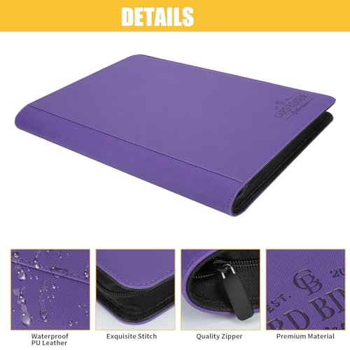 CARDBINDER Toploader Binder,Toploader Hard Cases, 4-Pocket Pages Sleeves Hold up 128 Cards.Toploader Card Binder with Sleeves for “3×4” rigid，Card Holder(purple) - Image 3