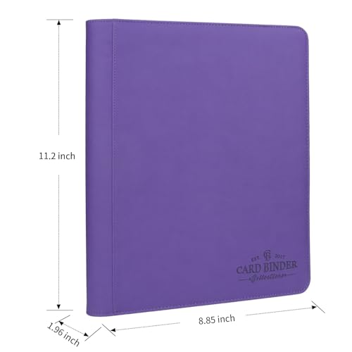 CARDBINDER Toploader Binder,Toploader Hard Cases, 4-Pocket Pages Sleeves Hold up 128 Cards.Toploader Card Binder with Sleeves for “3×4” rigid，Card Holder(purple) - Image 2