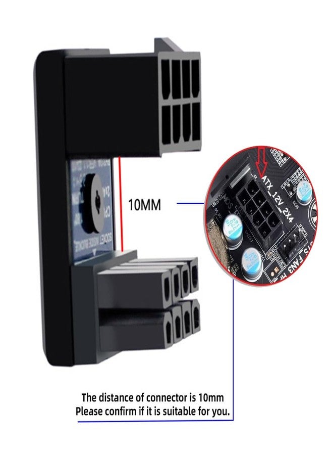 cablecc 2pcs/lot 360 Degree Up Down Angled EPS 8P ATX Male to Female Power Header Adapter for CPU 12V - Image 3