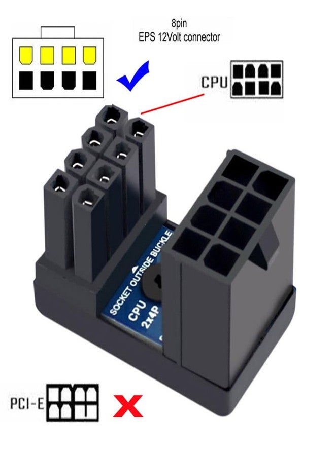 cablecc 2pcs/lot 360 Degree Up Down Angled EPS 8P ATX Male to Female Power Header Adapter for CPU 12V - Image 4