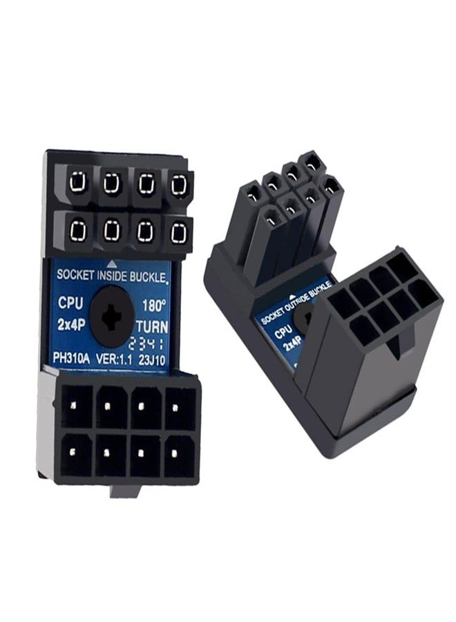 cablecc 2pcs/lot 360 Degree Up Down Angled EPS 8P ATX Male to Female Power Header Adapter for CPU 12V - Image 1