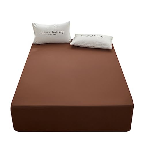 rushrushlulu Bedding TwinXL Size Fitted Sheet Only - Deep Pocket - Fits 15inches Bed Matress Sheet- Bottom Sheet - Soft and Microfiber-Easy Care - Brown - Image 1