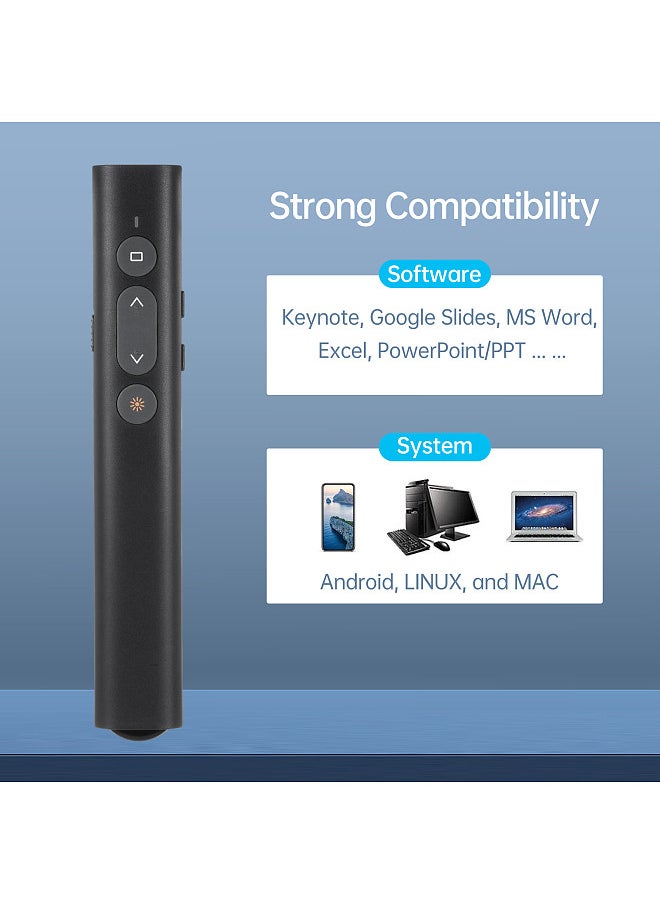 Bisofice Laser Presentation Pointer for PowerPoint PPT Clicker with USB/Type C Dual Head Receiver Wireless Rechargeable Presenter Clicker  - Image 3