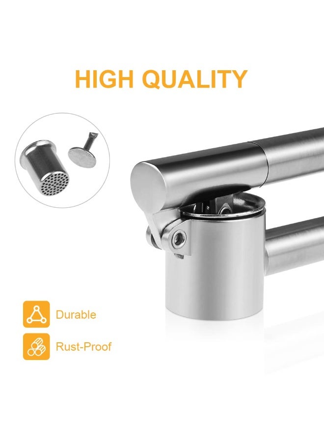 دوغي مُعصِر الثوم ، كسارة الثوم من الفولاذ المقاوم للصدأ ، مُعصِر الثوم سهل التنظيف وسهل الضغط ومقاوم للصدأ - Image 4