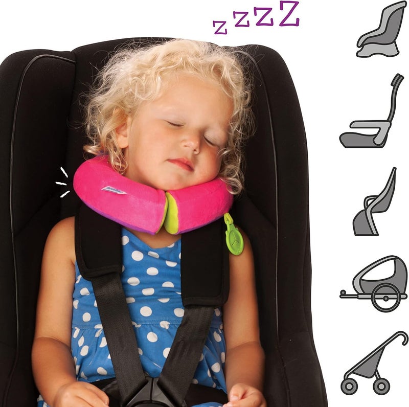 trunki Kid's Travel Neck Pillow & Chin Rest | Support Sleepy Heads in the Car Seat, Plane, Bike or Pram | Yondi SMALL Betsy (Pink) - Image 4