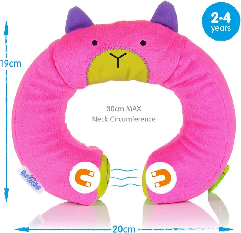 trunki Kid's Travel Neck Pillow & Chin Rest | Support Sleepy Heads in the Car Seat, Plane, Bike or Pram | Yondi SMALL Betsy (Pink) - Image 2