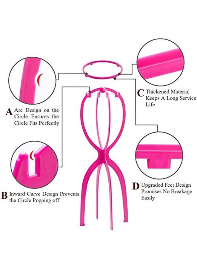 Dreamlover Wig Holder, Multiple Tall Wig Stands for Long Wigs, Hot Pink, 3 Pack  - Image 2