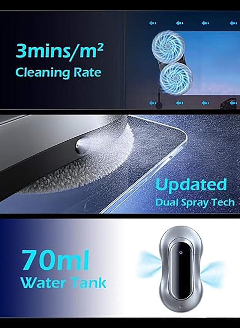 general Smart Window Cleaner Robot with Auto Water Spray, Window Cleaning Robot Remote Control with 3 Clean Routes, Automatic Cleaner Robot for Outdoor and Indoor Windows - Image 2