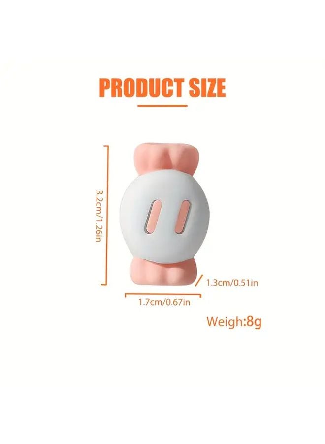 قطعتان علبة سيليكون واقية لشاحن البيانات برسوم كرتونية برتقالية منظّم تخزين 2 في 1 - Image 3