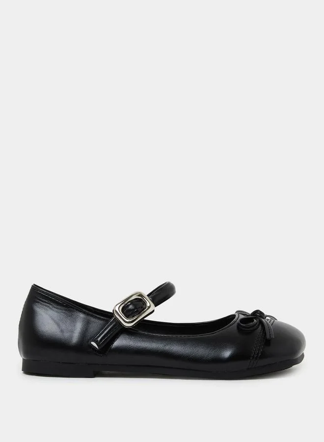 Styli Teen Girls Bow Detail School Shoes