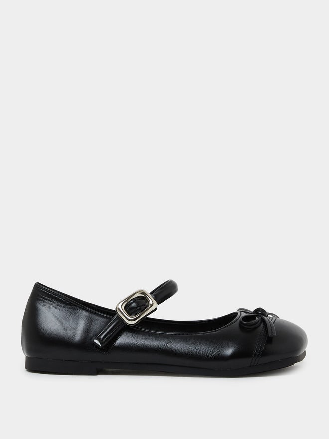 Styli Teen Girls Bow Detail School Shoes - Image 1