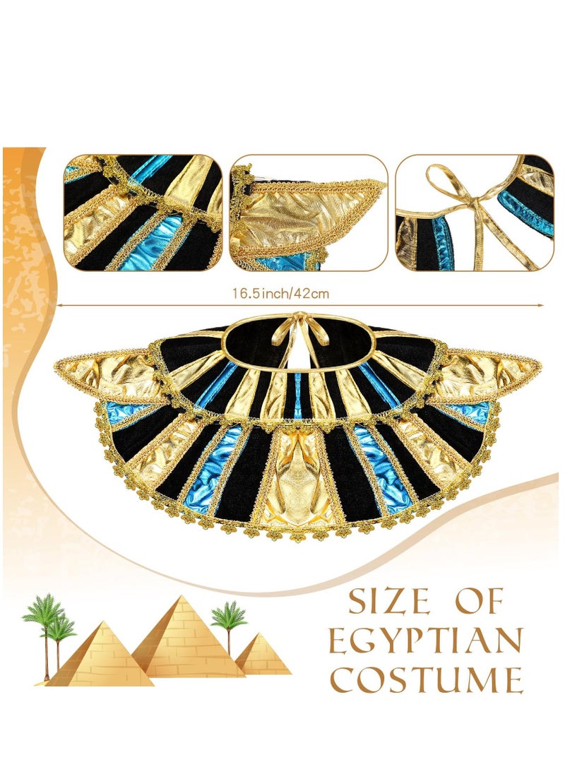 إكسسوارات زي الرأس المصري، 5 قطع زي ملكة مصرية مع إكسسوار رأس معدني ثعبان مزخرف + حزام + طوق أساور، للنساء والفتيات في حفلات التنكر وحفلات الكوسبلاي (مقاس واحد) - Image 3