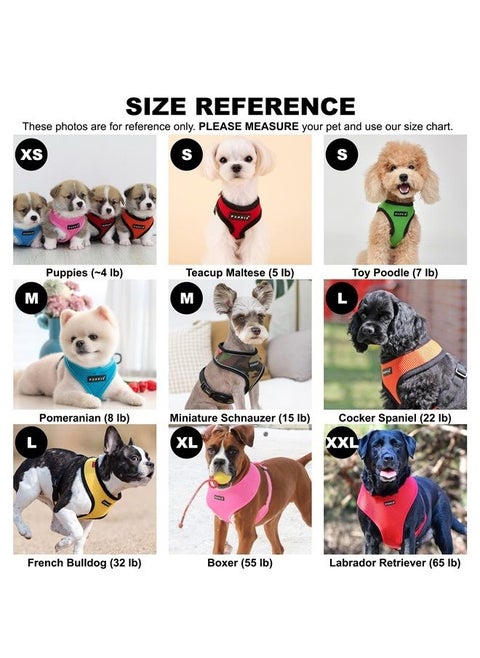 Soft Dog Harness No Choke Over-The-Head Triple Layered Breathable Mesh Adjustable Chest Belt and Quick-Release Buckle, Camouflage, Small