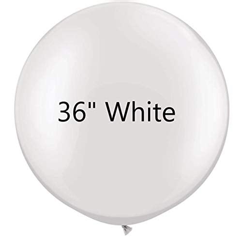 iShyan 36 inch White Latex Balloons Large Round Balloon for Birthday Wedding Party Decorations6 pcs - Image 1