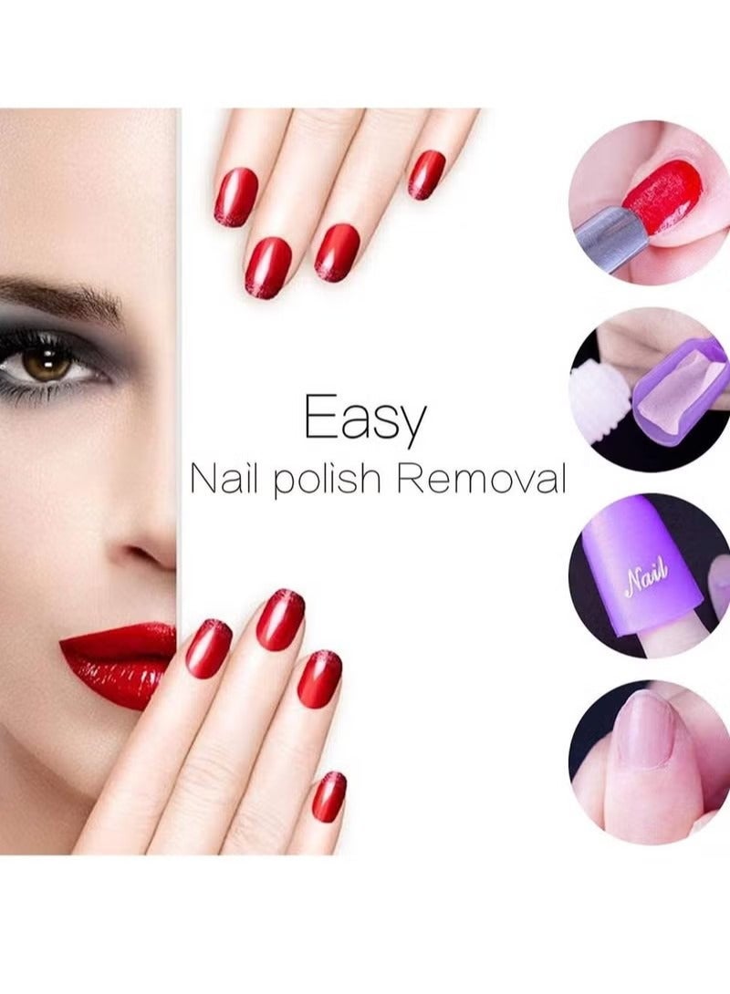 ORiTi 10 Pieces Reusable Plastic Acrylic Nail Art Soak Off Cap Clip UV Gel Polish Remover Cap Clips Manicure Tool Purple - Image 4